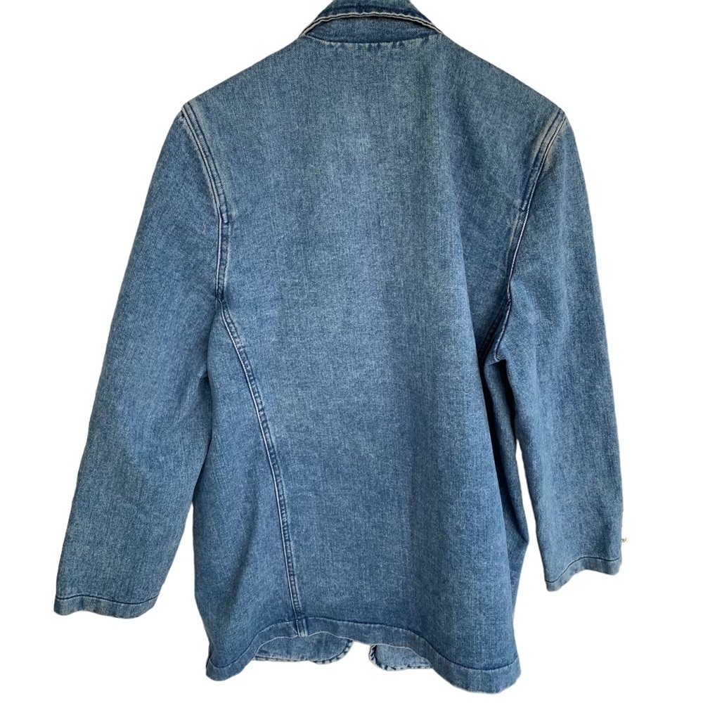 Vintage Women’s Denim Blue Jean Jacket Dolphins Logo Opal Hot Topic Size Medium - Picture 3 of 7